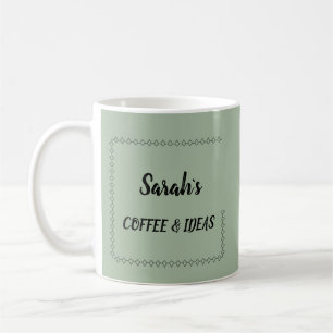 Mug Vert sauge moderne personnalisé