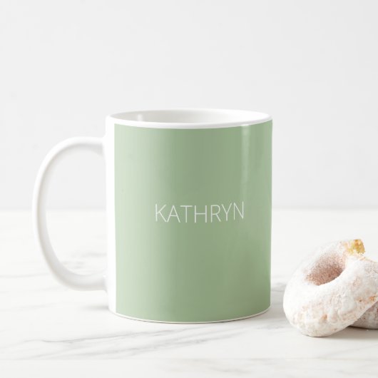 Mug vert sauge naturel uni (Avec donut)