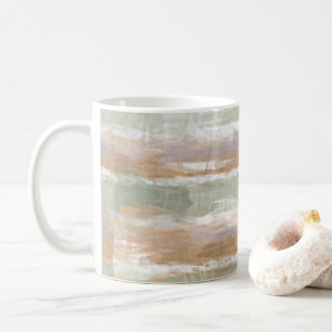 Mug Vert sauge violet orange blanc rayures aquarelle