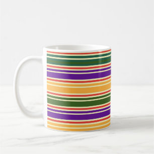 MUG VERT STRIPÉ ROUGE PURPLE JAUNE