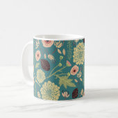 Mug Vert Turquoise rose Floral Toss Motifs Fleurs (Devant gauche)