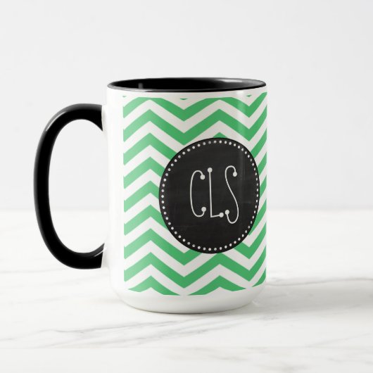 Mug Vert vert Chevron ; Tableau (Gauche)