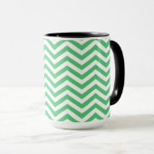 Mug Vert vert Chevron ; Tableau (Devant droit)