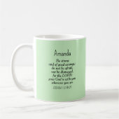 Mug Verte clair Courage Bible Verse Nom personnalisé (Gauche)