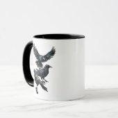 Mug Vestiges des corbeaux Logo d'oiseaux de Corvid (Devant gauche)