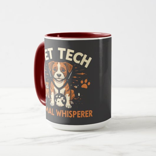 Mug Vet Tech Animal Whisperer mignet Chiot Stethoscope (Devant gauche)