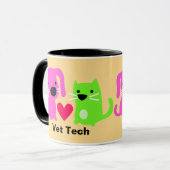 Mug Vet Tech Chien & Chat & Coeur (Devant gauche)