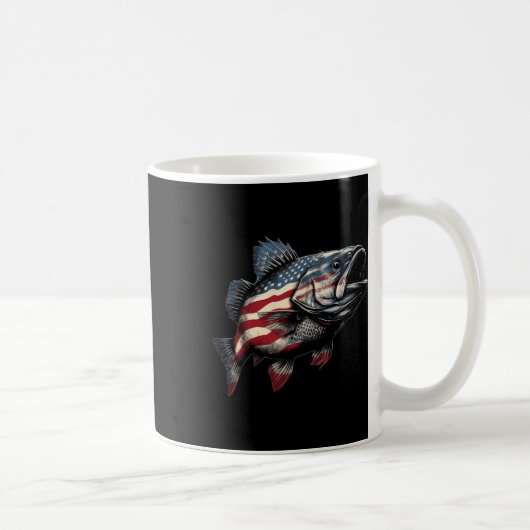 Mug Vêtements de pêcheur de drapeau américain de pêche (Droite)