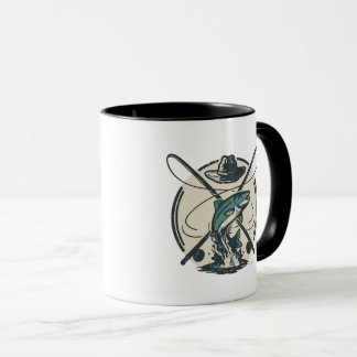 Mug Vêtements Rétro Club de Pêche Graphique Bass