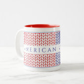 Mug "VÉTÉRAN AMÉRICAIN" bicolore rouge (Devant gauche)