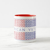 Mug "VÉTÉRAN AMÉRICAIN" bicolore rouge (Centre)
