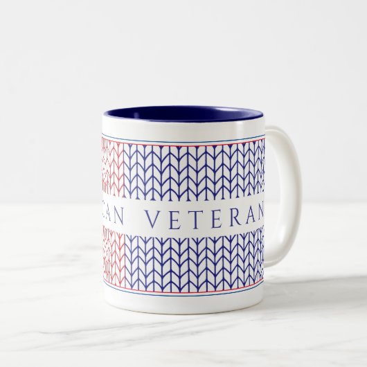 Mug "VÉTÉRAN AMÉRICAIN" Navy Bicolore (Devant droit)