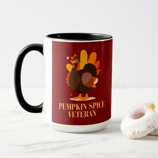 Mug Vétéran de la citrouille d'Action de grâce Spice (Avec donut)