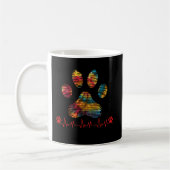 Mug Vétérinaire Arc-en-ciel Empreinte de patte Heartbe (Gauche)
