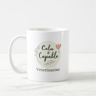 Mug Vétérinaire calme et compétent personnalisé