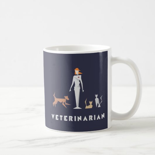 Mug Vétérinaire géométrique féminine (Droite)