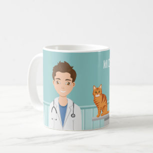 Mug Vétérinaire Homme Vet Animal Doctor Et Nom Personn