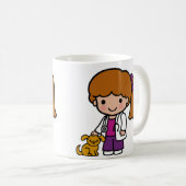 Mug Vétérinaire mignonne fille avec chiot (Devant droit)