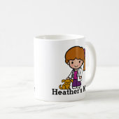 Mug Vétérinaire mignonne fille avec chiot (Devant droit)