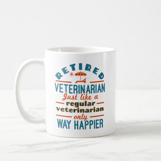 Mug Vétérinaire retraité vétérinaire Happier (Gauche)