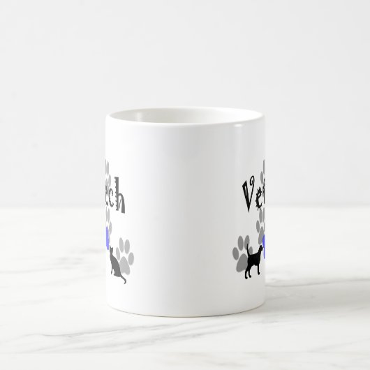 Mug Vétérinaire TECH avec l'os de chien (Centre)