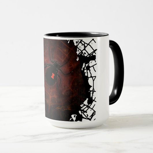 Mug Veuve noire (conception de signature) (Devant droit)