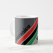 Mug VHS vintage Stripes avec nom (Devant gauche)