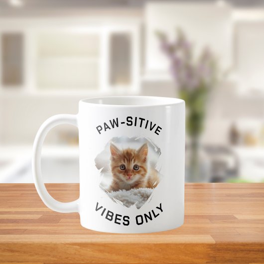 Mug Vibes à mâchoires seulement photo de chat