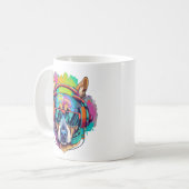 Mug Vibes canines super : Chien Cool avec casque (Devant gauche)