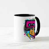 Mug Vibes Cassette Neon Retro (Devant droit)