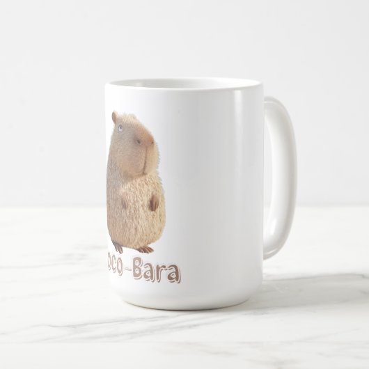Mug Vibes Coco-Bara. Coeur Capybara : Couture de coco (Devant droit)