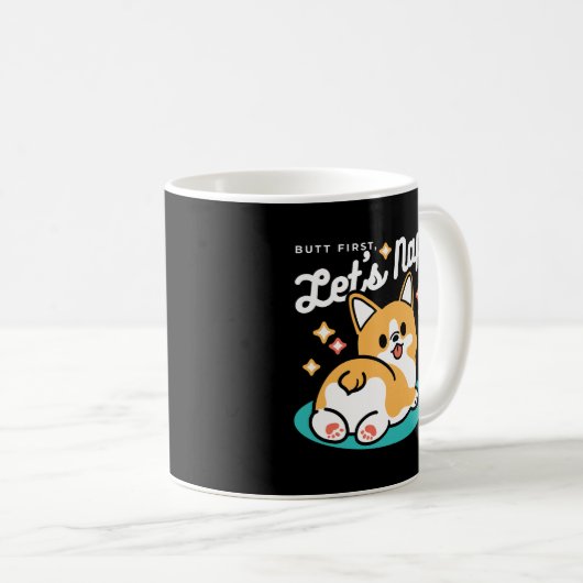 Mug Vibes Corgi Butt et Nap - Joli chien couché (Devant droit)