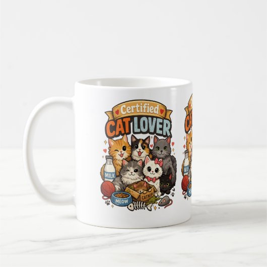 Mug Vibes d'amoureux de chats – Création de chat migno (Gauche)