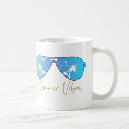 Mug Vibes d'aquarelle Lunettes de soleil (Droite)