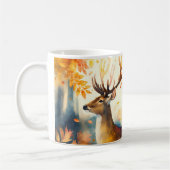 Mug Vibes d'automne Aquarelle Cerf - (Gauche)