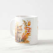 Mug Vibes d'automne Aquarelle Kitten - (Devant gauche)