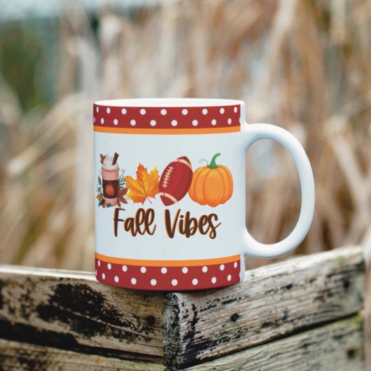 Mug Vibes d'automne Football Citrouille épice