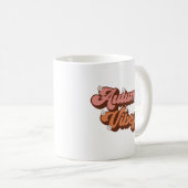 Mug Vibes d'automne Texte rétro et fleur de sainteté (Devant droit)