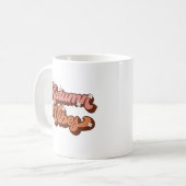 Mug Vibes d'automne Texte rétro et fleur de sainteté (Devant gauche)