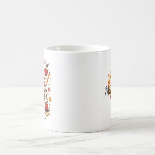 Mug Vibes d'automne Vie d'enseignant - Retro Cute pers (Centre)