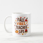 Mug Vibes d'automne Vie d'enseignant - Retro Cute pers (Gauche)