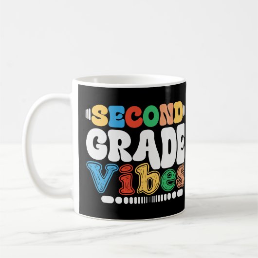 Mug Vibes De 2E Année Drôle Retour À L'École Super (Gauche)