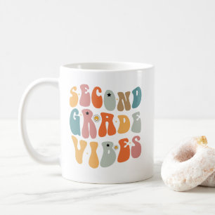 Mug Vibes de 2e année Retour à l'école École groovy