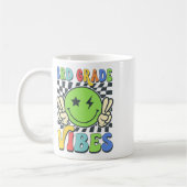 Mug Vibes de 3e année Visage souriant groovy Retour à  (Gauche)