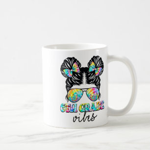 Mug Vibes de 6e année Messy Hair Bun Girl Ck To School