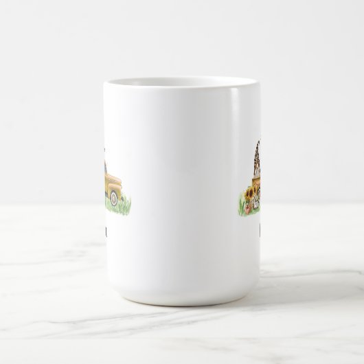 Mug Vibes de automne Leopard Gnome Tournesol Jaune Pic (Centre)