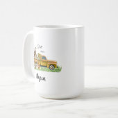 Mug Vibes de automne Leopard Gnome Tournesol Jaune Pic (Devant gauche)