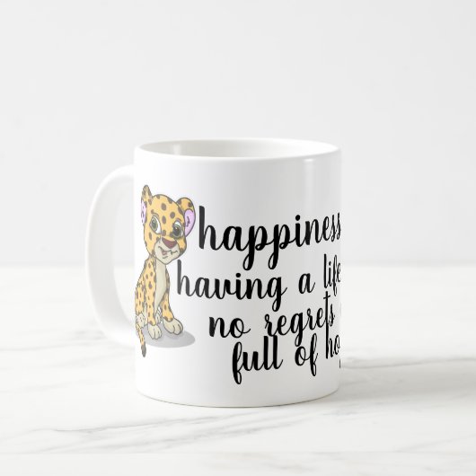Mug Vibes de bonheur et de guépard : Citations de vie (Devant gauche)