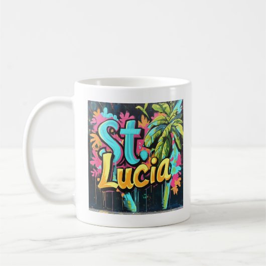 Mug Vibes de graffitis de Sainte-Lucie : Island Street (Gauche)