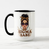 Mug Vibes de la Gen Z Sigma Babe GenZ Léopard Chignon (Gauche)